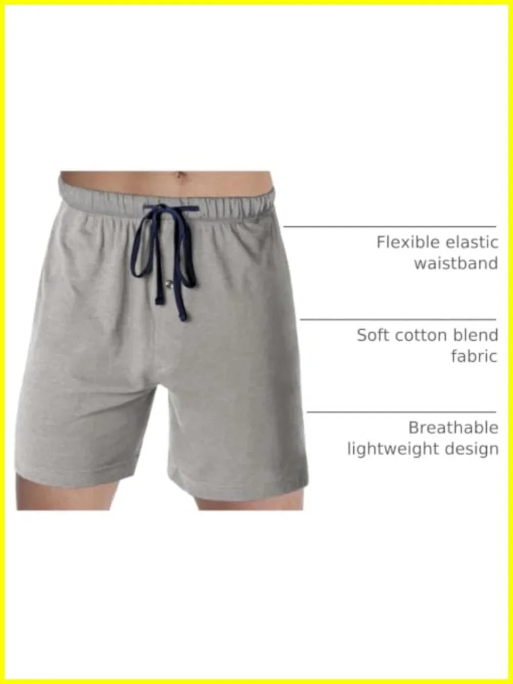 Men's Woven Lounge Shorts Cotton Poly 2-Pack Pockets Drawstring